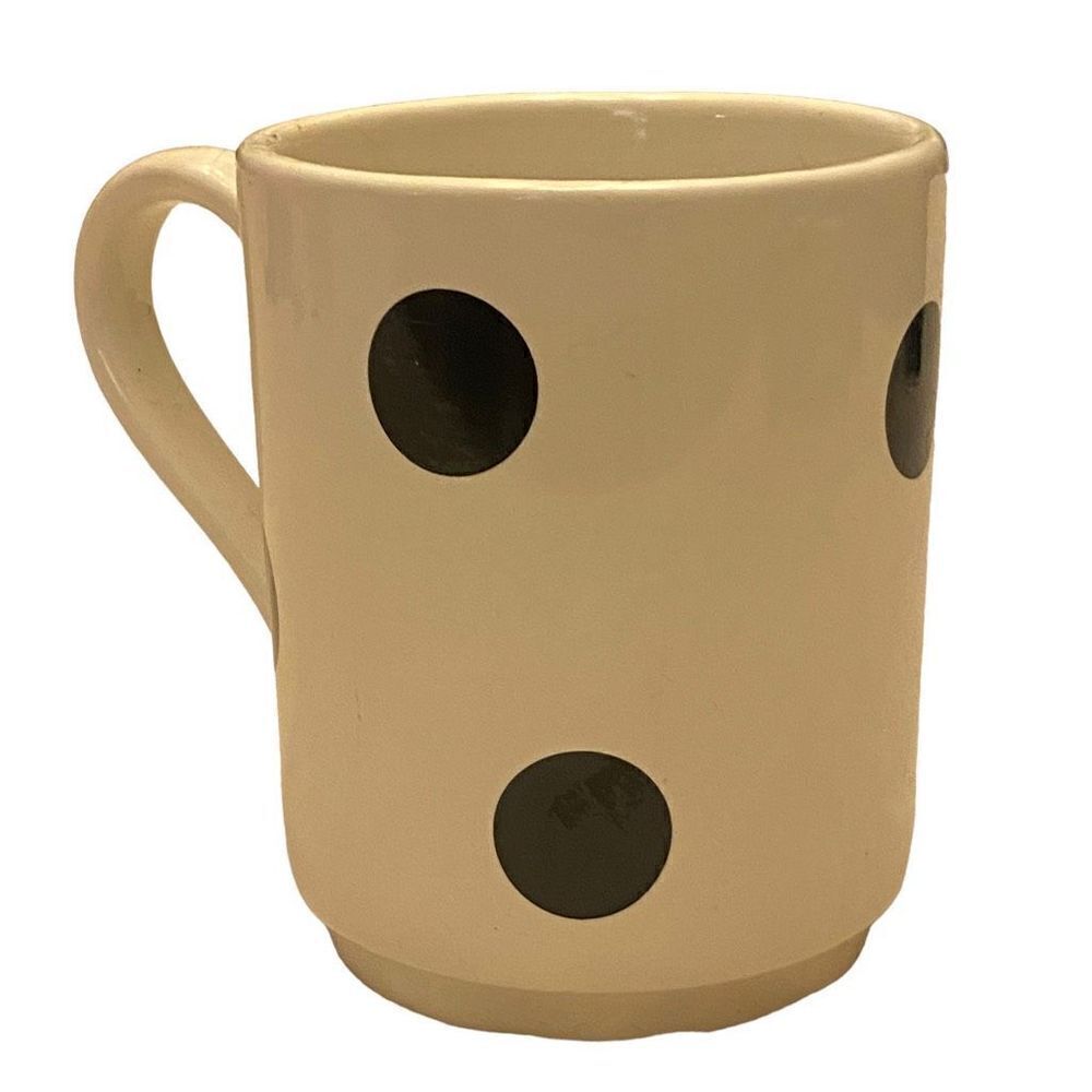 Kate Spade Lenox New York Deco Dot Coffee Mug 4” Tall White‎ & Black